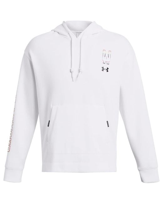 Under Armour White Pride Hooded Relaxed Fit Sweatshirt for men