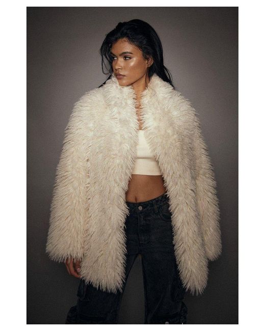MissPap Black Premium Mongolian Faux Fur Coat