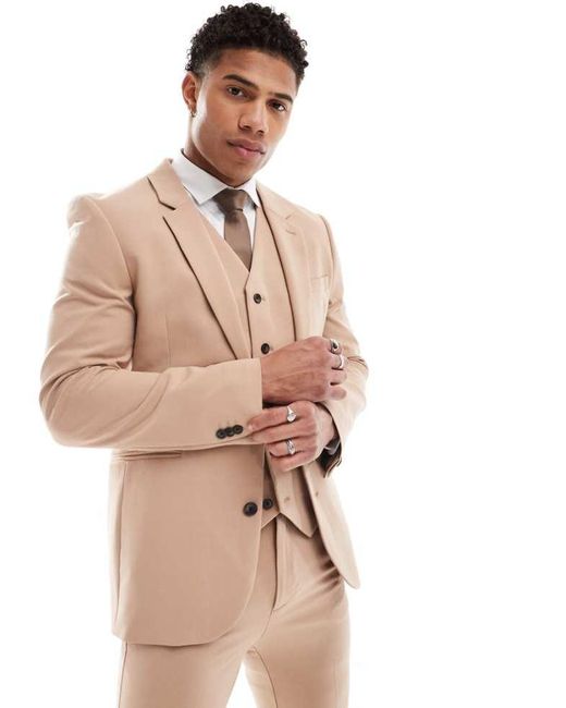 ASOS Natural Super Skinny Suit Jacket for men