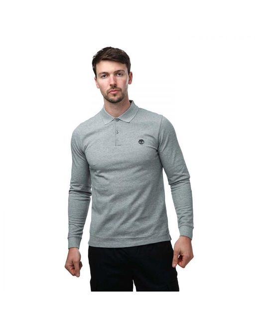 Timberland Gray Millers River Ls Slim Polo Shirt for men