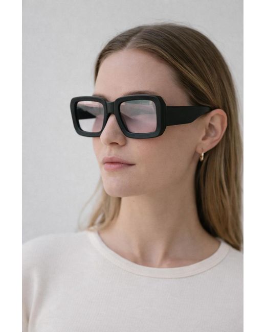 SVNX Black Oversized Square Frame Sunglasses