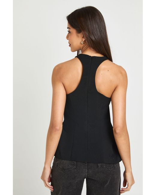 Boohoo Black Peplum Structure Corset Top