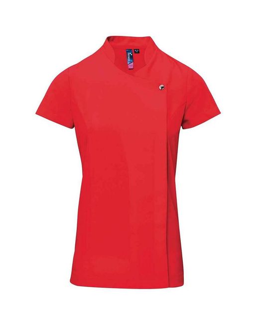 PREMIER Red Ladies Blossom Short Sleeve Tunic (Strawberry)