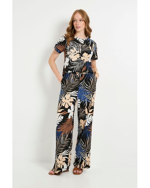 Wallis Black Tropical Jersey Drawstring Trouser