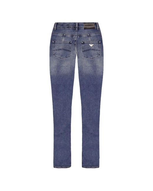 Armani Blue Emporio J29 Regular Fit High Waist Jeans