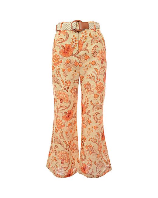 Zimmermann Orange Junie Crop Flared Pant