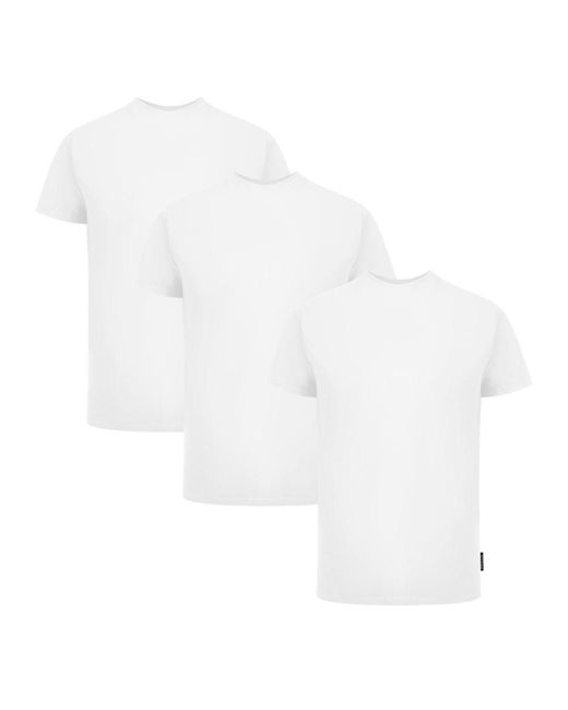 Palm Angels White Tri-Pack Flag Logo T-Shirts Cotton for men