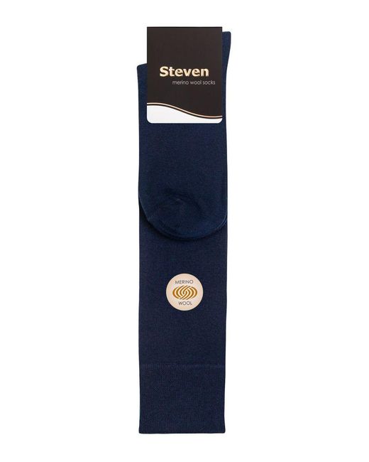 Steve Madden Blue Knee High Merino Wool Socks for men