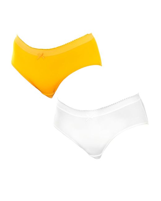 Dim Yellow Pack-2 Elastic And Breathable Fabric Panties D05Dn