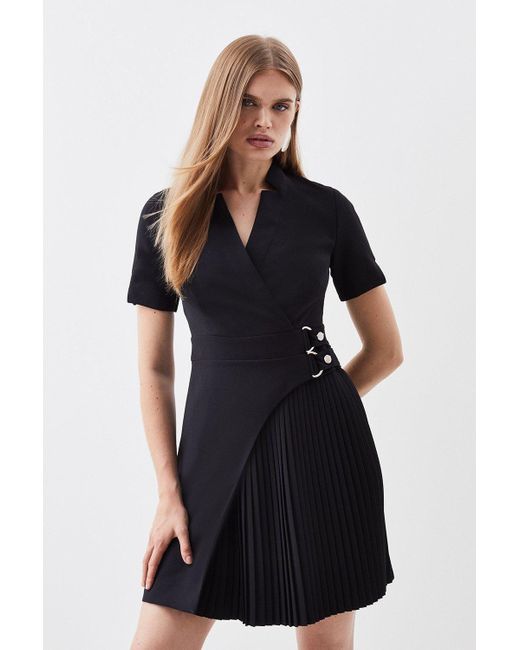 sachin and babi light blue dress Ted Baker Black Josiaa Military Detail Midi Dress main image 1