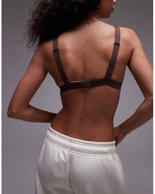 ARKET Brown Mix And Match Microfibre Soft Triangle Bra