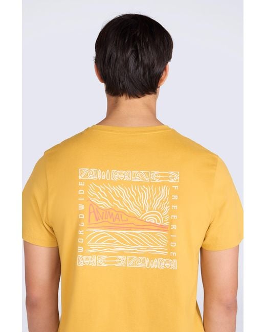 Mountain Warehouse Orange 'Jacob' Cotton T-Shirt Comfy Beach Summer Casual Tee for men