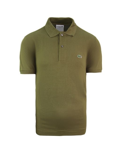 Lacoste Green Slim Fit Khaki Polo Shirt for men