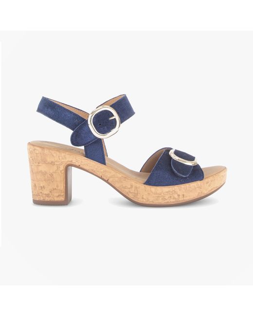 Gabor Blue Fantastica Ankle Strap Sandals Leather