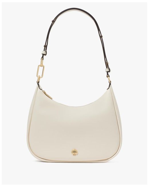 Kate Spade White Kayla Pebbled Leather Large Shoulder Bag