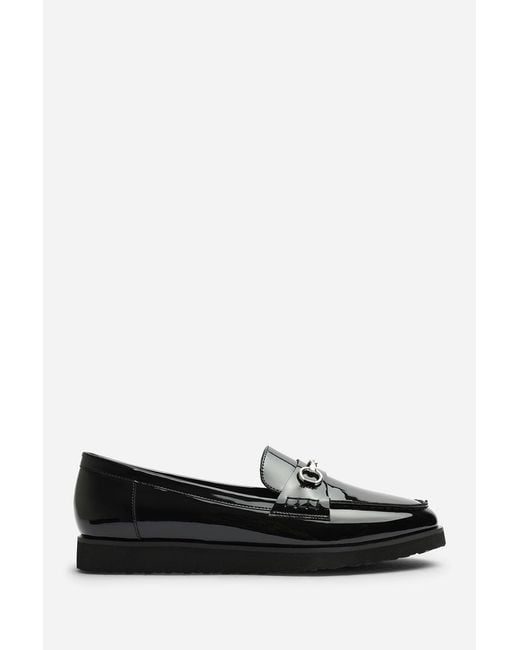 Where's That From Black Wheres 'Ivexa' Wide Fit Flat Loafers With Buckle Detail
