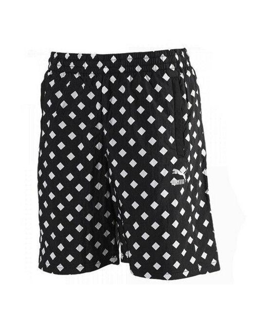 PUMA Black Alife Arc All Over Diamond Print Elastic Shorts 568203 01 Dd69 Textile for men