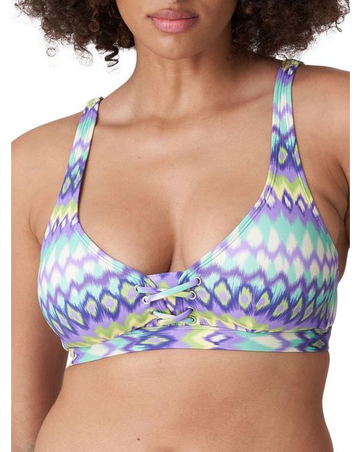 Primadonna Blue Swim Holiday Plunge Bikini Top