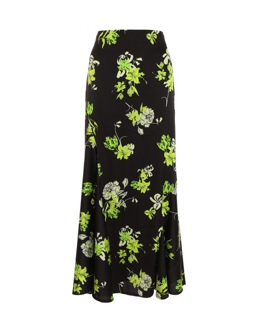 Quiz Green Satin Midaxi Skirt