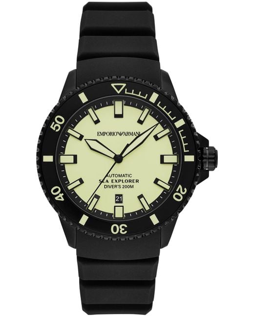 Emporio Armani Black Sea Explorer Watch Ar60085 Silicone for men