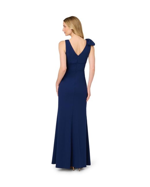 Adrianna Papell Blue Mermaid Crepe Dress