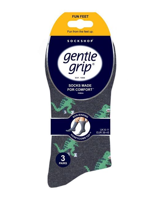 Gentle Grip Blue 6 Pairs Non Elastic Socks for men