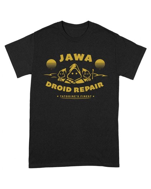 Star Wars Black Adult Droid Repair Jawa T-Shirt Cotton for men