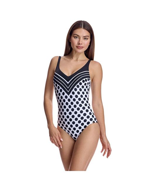 Ory Blue V-Neck Swimsuit With Cups W250376