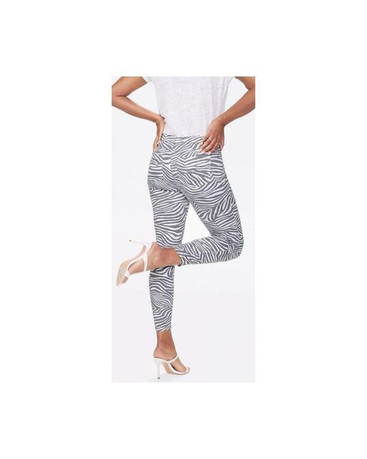 NYDJ Ami Skinny Jeans Print Premium Denim | Kenya Zebra in het Gray