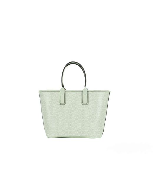 Michael Kors White Jodie Small Jacquard Logo Recycled Tote Handbag Atom
