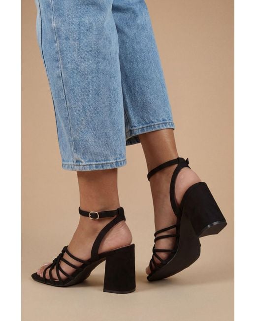 Oasis Blue Hettie Strappy Block Heel Sandals