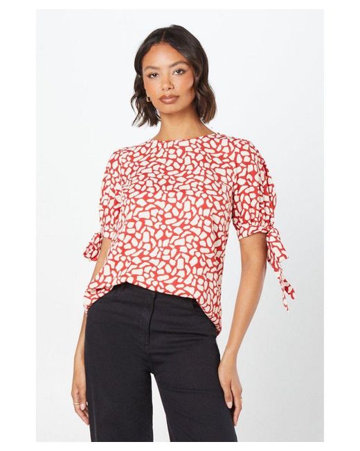 Dorothy Perkins Red Tie Cuff Blouse