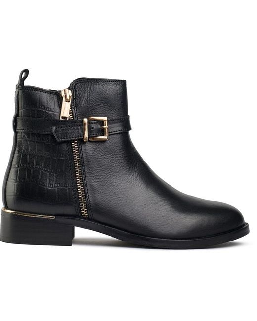 Sole Black Gada Zip & Buckle Boots