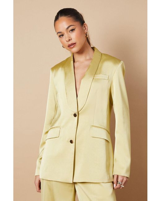 Oasis Natural Satin Slim Tailored Blazer