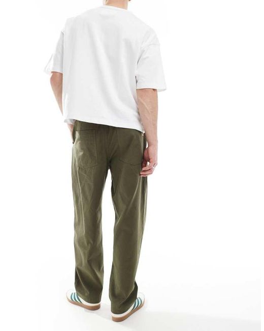 Farah Greenport Canvas Loose Fit Trousers for men