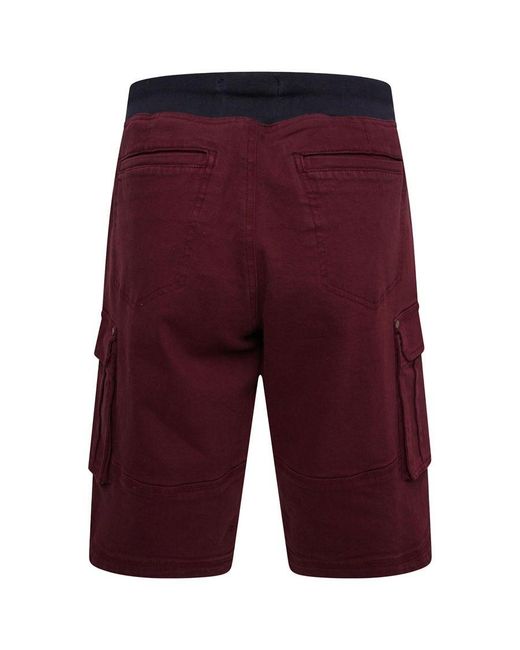 KAM Jeanswear Red Kam Rib Waist Stretch Shorts for men