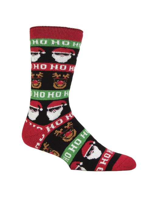 Heat Holders Green Fluffy Christmas Socks By Lite for men