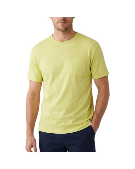 Marks & Spencer Yellow M&S T Shirts Relax Fit Short Sleeve Pure Cotton Garment Dyed Oversized Top for men