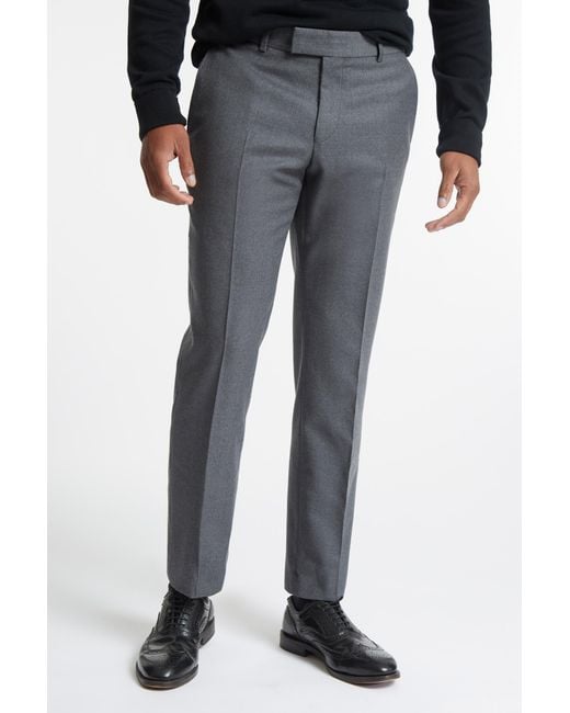 Alexandre Silver Label Gray Mid Flannel Suit Trousers for men