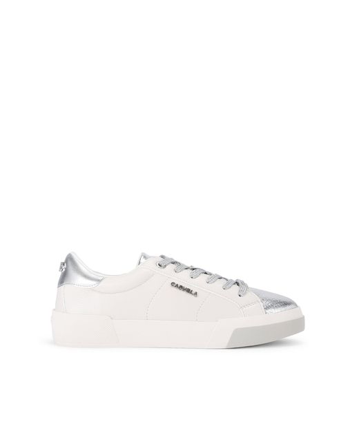 Carvela Kurt Geiger White Trainers Silver Santiana