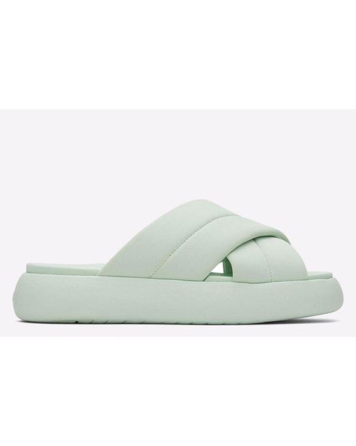 TOMS Green Mallow Crossover Slides Mixed Material