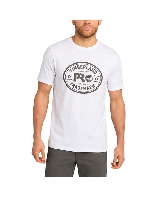 Timberland White Pro Trademark Classic Logo T Shirts Summer Crew Neck Top New for men