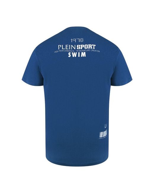 Philipp Plein Blue Spiral Logo T-Shirt for men