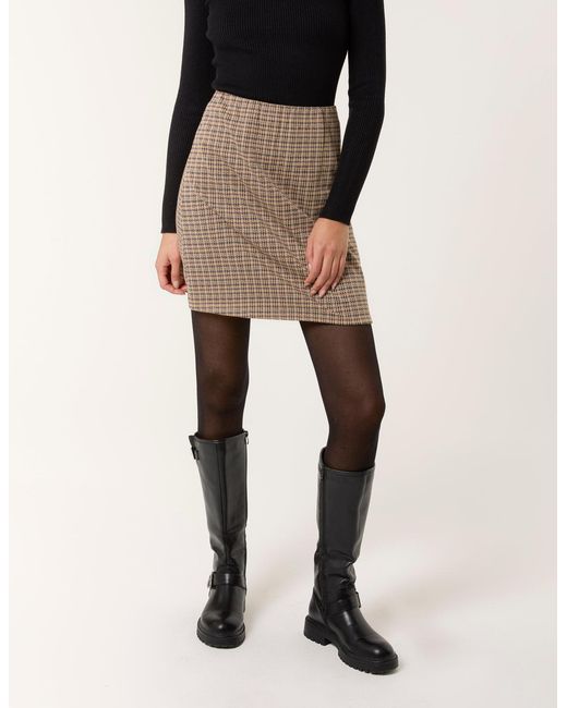 Blue Vanilla Natural Check Mini Skirt