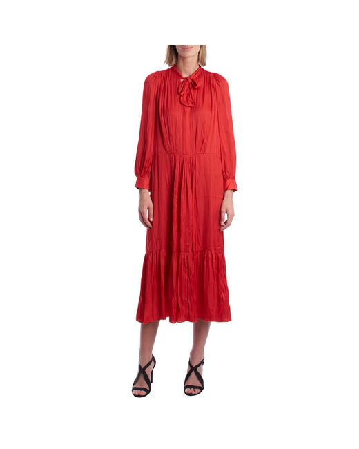 Zadig & Voltaire Red Roland Wjcp0415F Satin Midi Dress