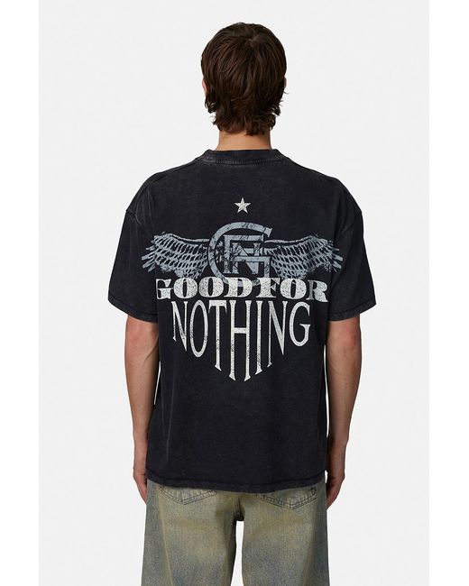 Good For Nothing Black Relaxed Fit Graphic Tee for men