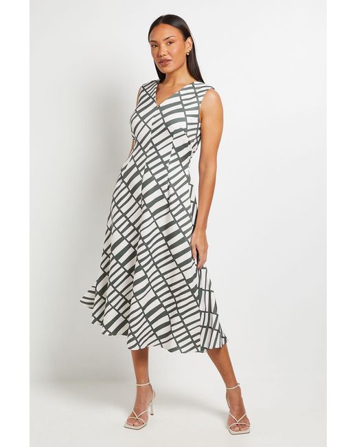 PRINCIPLES Green Trapeze Midi Dess