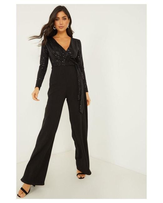 Black jumpsuit quiz hotsell
