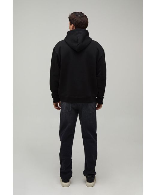 BoohooMAN Blue Heavyweight Embroidered Oversized Hoodie for men