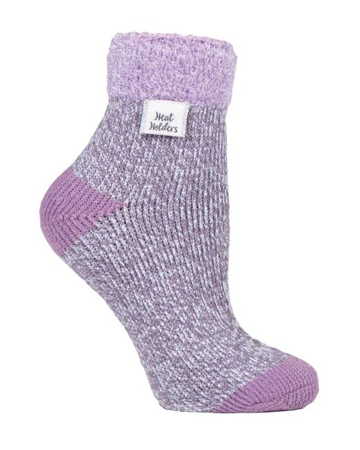 Heat Holders Purple Ladies Extra Fluffy Bed Socks For Lounging Around